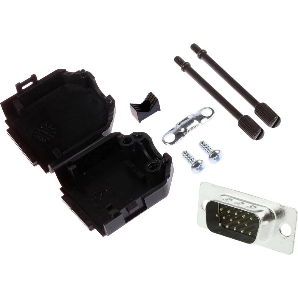 MH Connectors MHDPPK9HD15MS-K komplet D-Sub pinskih konektora 180 ° Broj polova (broj): 9 lemni kup 1 kom. slika