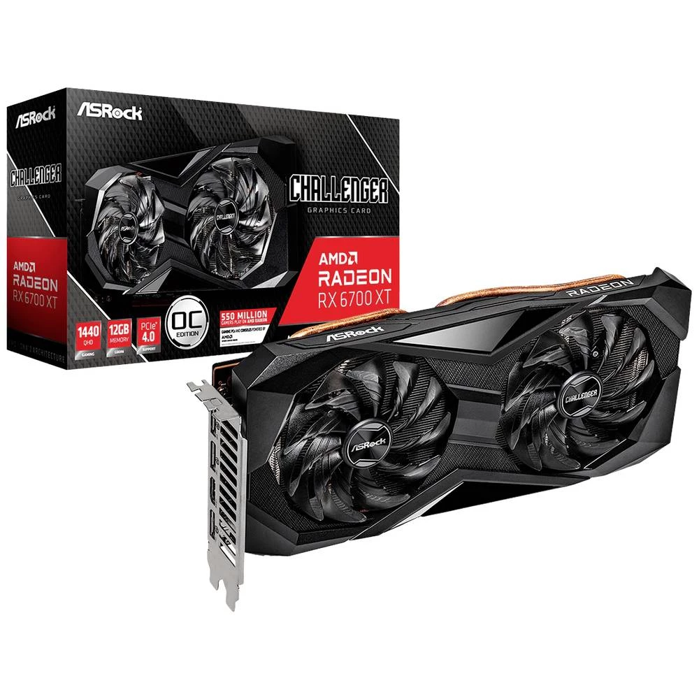 ASRock grafička kartica AMD Radeon RX 6700 XT Challenger Pro 12 GB GDDR6-RAM PCIe  HDMI™, DisplayPort navijena slika