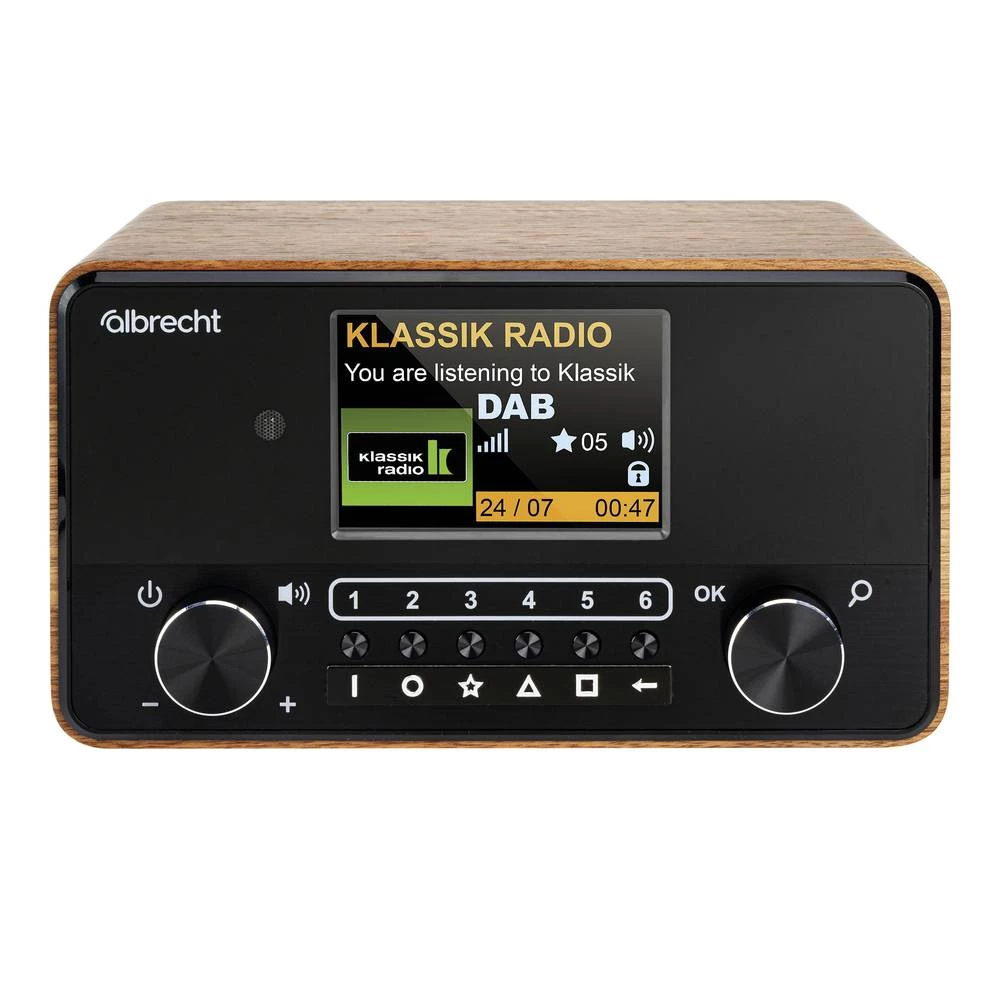 Albrecht DR 866 desktop radio DAB+ (1012), FM AUX, Bluetooth®, DAB+, UKW osjetljive tipke, glasovni izlaz, funkcija ala slika