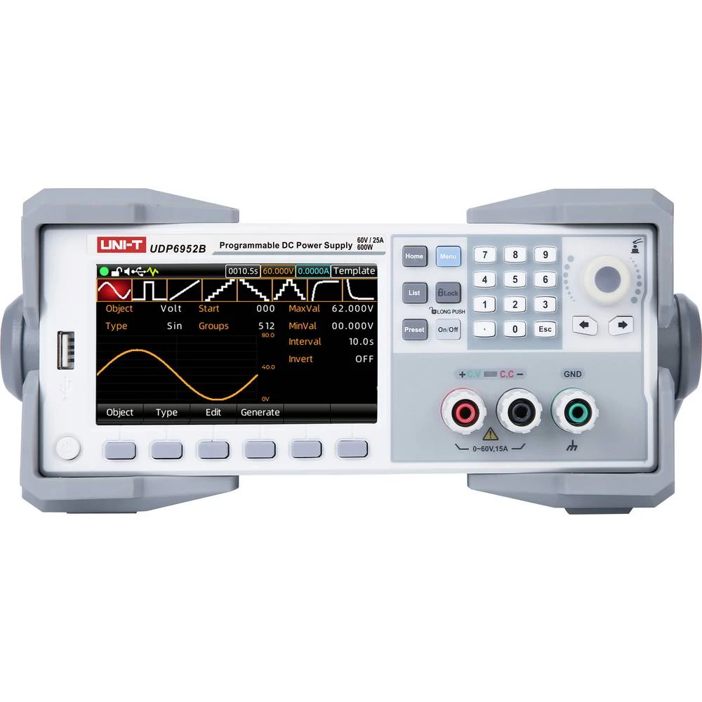 Uni-T UDP6952B laboratorijsko napajanje, podesivo 0 - 60 V 0 mA - 25 A 600 W 1 x RS485, LAN, RS-232, USB programabilno B slika