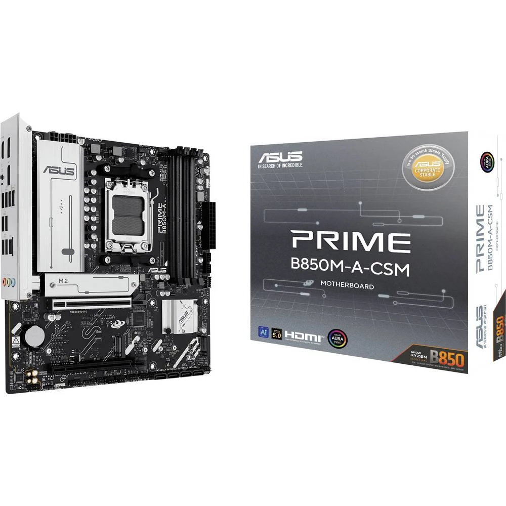 Asus PRIME B850M-A-CSM matična ploča Baza #####AMD AM5 Faktor oblika (detalji) Micro-ATX Set čipova matične ploče AMD® B slika