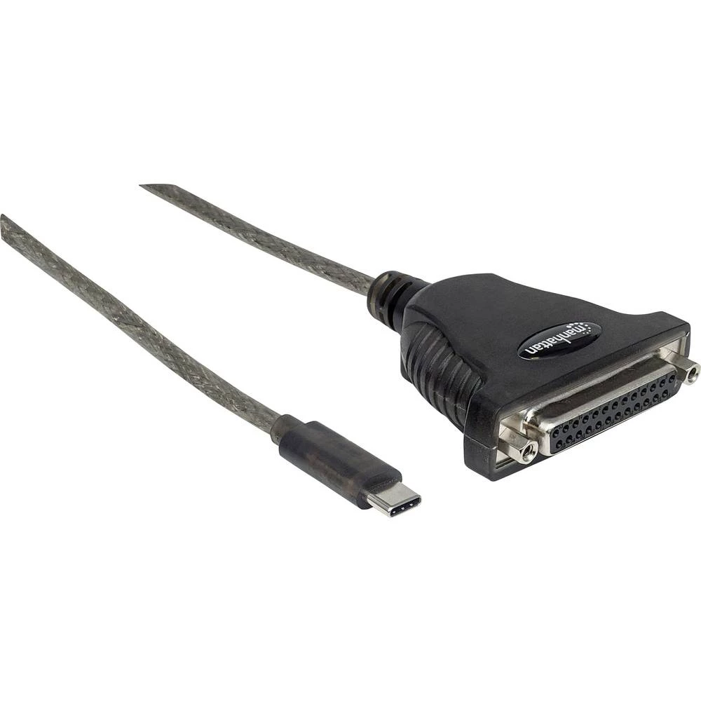 USB 1.1 Adapter [1x Muški konektor USB-C&trade; - 1x 25-polni ženski konektor D-SUB] Crna (prozirna) Manhattan slika