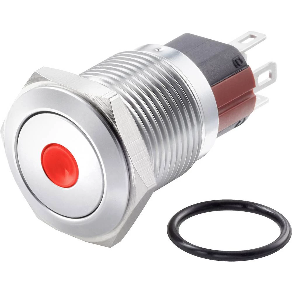 TRU COMPONENTS TC-GQ16-KF-11D/J/R/12V/C Tlačni prekidač sa zaštitom od vandalizma 48 V/DC 2 A 1 x OFF/(ON) IP65 vraća se u izspr slika