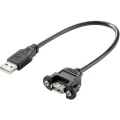 Renkforce    USB kabel    USB 2.0    USB-A utikač    50.00 cm    crna    mogućnost vijčanog spajanja, pozlaćeni kontakti slika
