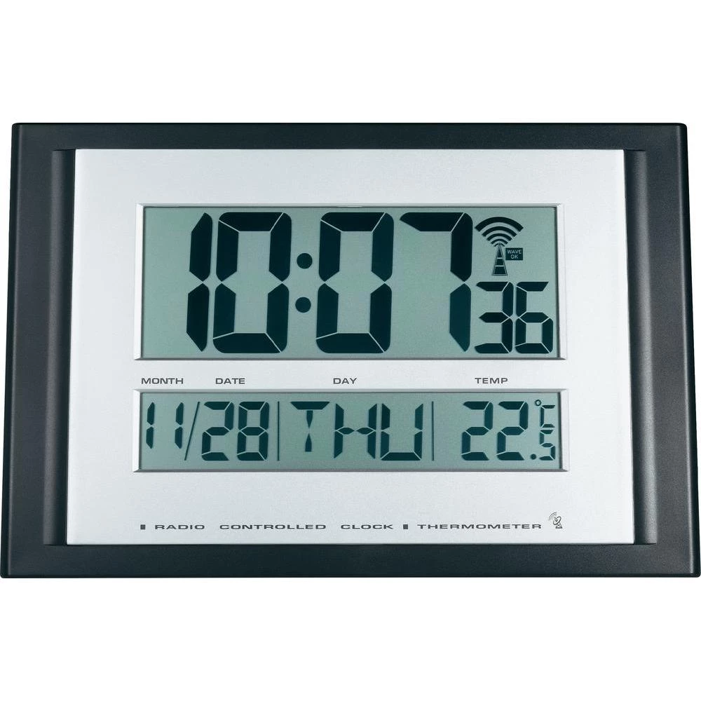Renkforce Digitalni bežični zidni sat, tanak, bijeli A401 slika