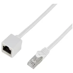 LogiLink CQX031S RJ45 mrežni kabel, Patch kabel CAT 6a S/FTP 1.00 m bijela vatrostalan, bez halogena, pletena zaštita 1
