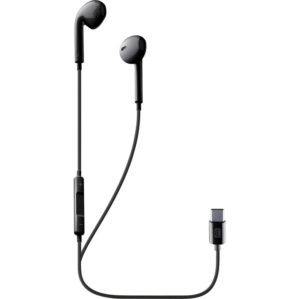 Cellularline In Ear Headset žičani crna kontrola glasnoće slika
