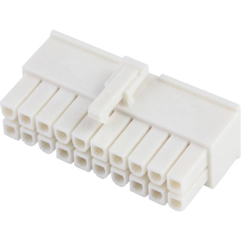 Molex 39012205 Mini-Fit Jr. Receptacle Housing, Dual Row, 20 Circuits, UL 94V-0, Natural slika