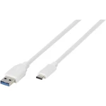 USB 3.1 Priključni kabel [1x USB 3.1 muški konektor A - 1x Muški konektor USB-C™] Bijela Vivanco