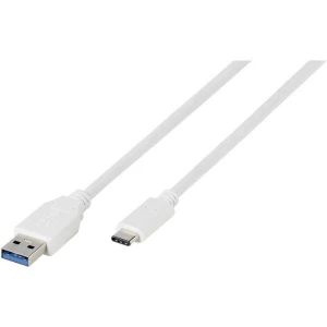USB 3.1 Priključni kabel [1x USB 3.1 muški konektor A - 1x Muški konektor USB-C™] Bijela Vivanco slika