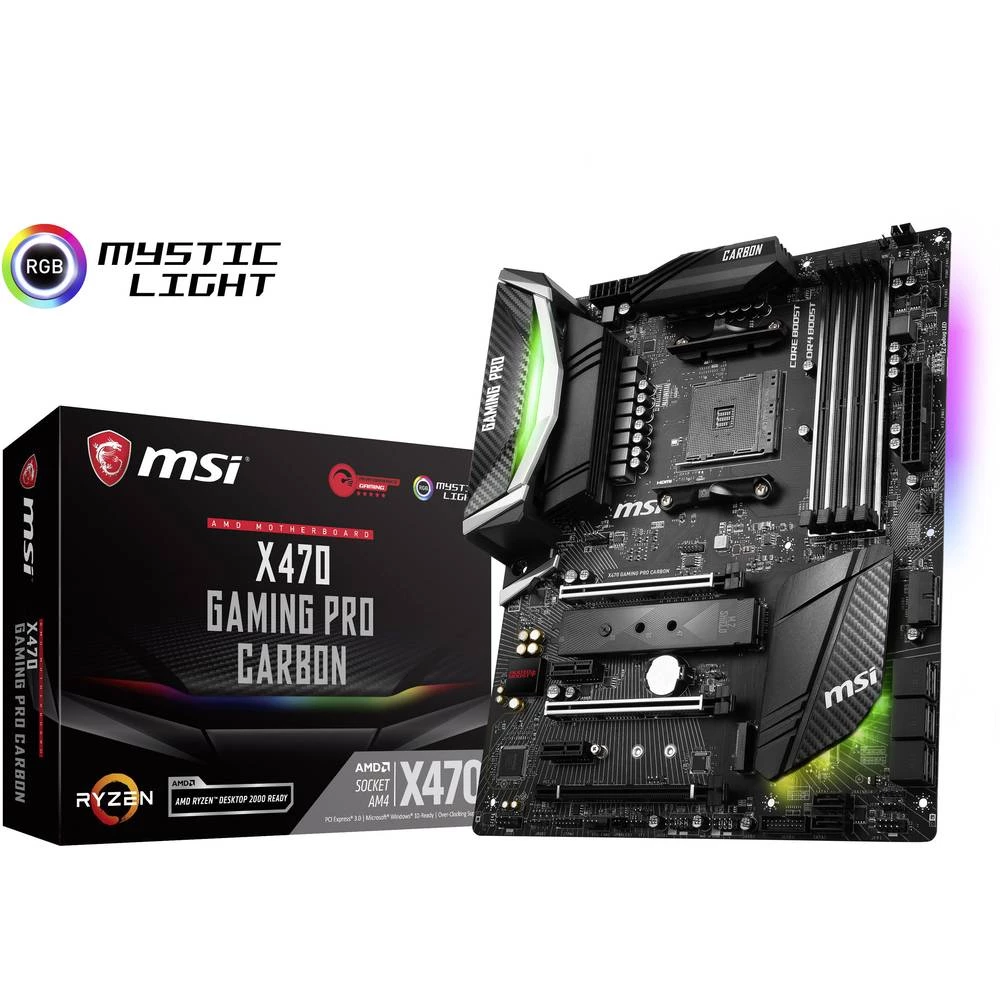 Matična ploča MSI Gaming X470 Gaming Pro Carbon Baza AMD AM4 Faktor oblika ATX Set čipova matične ploče AMD&reg; X470 slika