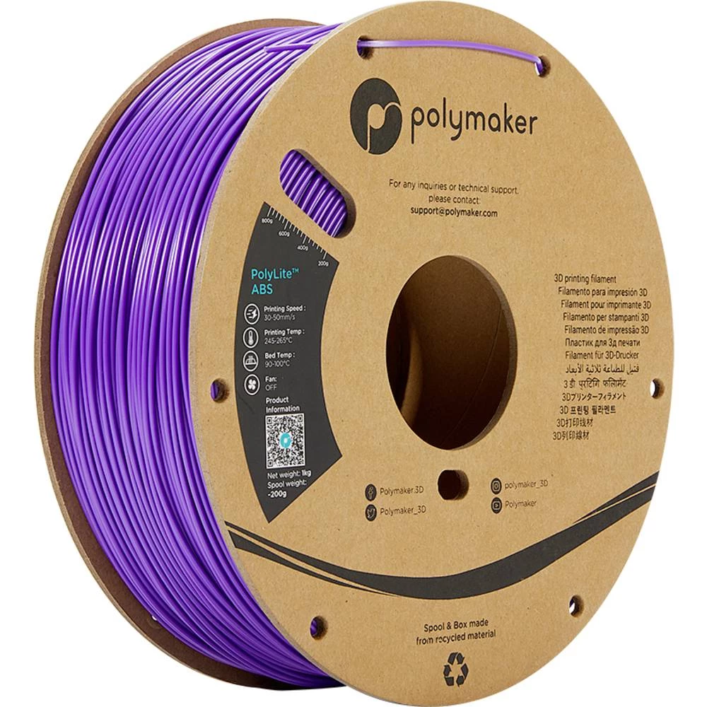 Polymaker PE01008 PolyLite 3D pisač filament ABS plastika siromašan miris 1.75 mm 1000 g ljubičasta  1 St. slika