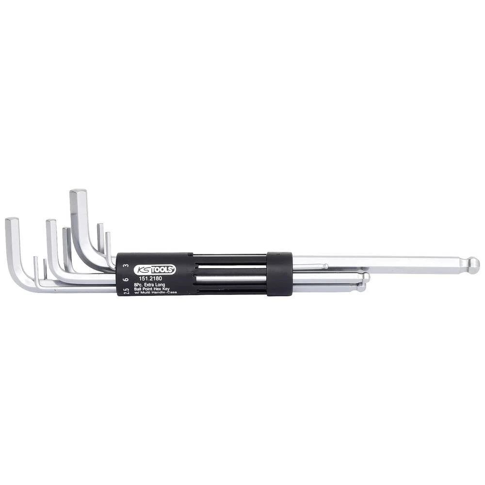 KS Tools 151.2180 unutarnji šesterokutni komplet kutnih odvijača 2 mm, 2.5 mm, 3 mm, 4 mm, 5 mm, 6 mm, 8 mm, 10 mm 8-dij slika