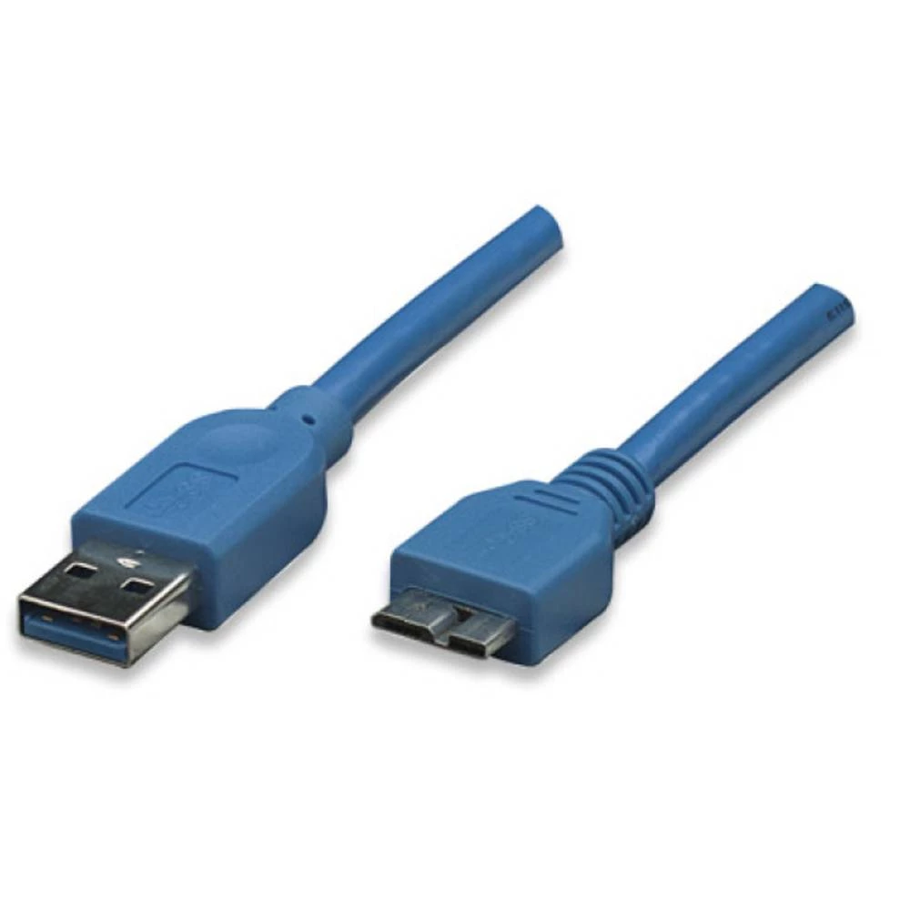 TECHly USB 3.0 Priključni kabel [1x Muški konektor USB 3.0 tipa A - 1x Muški konektor USB 3.0 tipa Micro B] 2 m Plava boja pozla slika