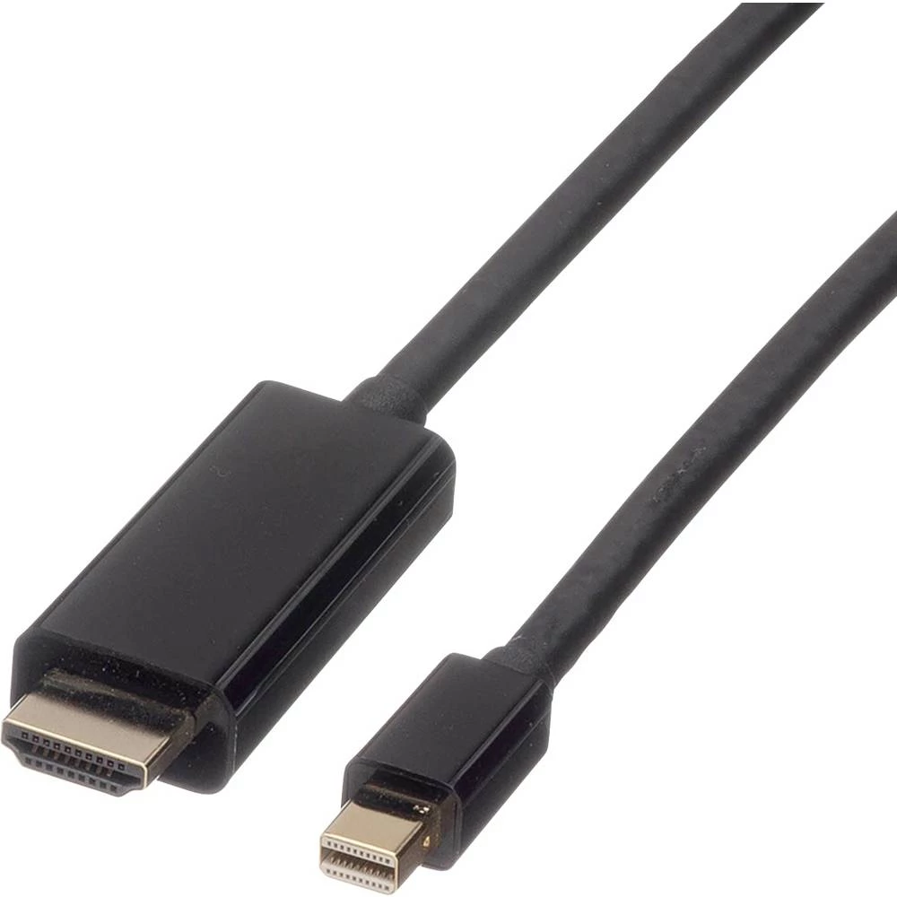 Roline DisplayPort priključni kabel 1.00 m 11.04.5795 sa zaštitom crna [1x muški konektor mini displayport - 1x muški ko slika