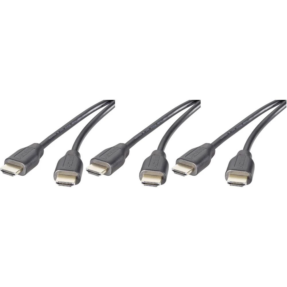 SpeaKa Professional HDMI Priključni kabel [1x Muški konektor HDMI - 1x Muški konektor HDMI] 1.5 m Crna slika