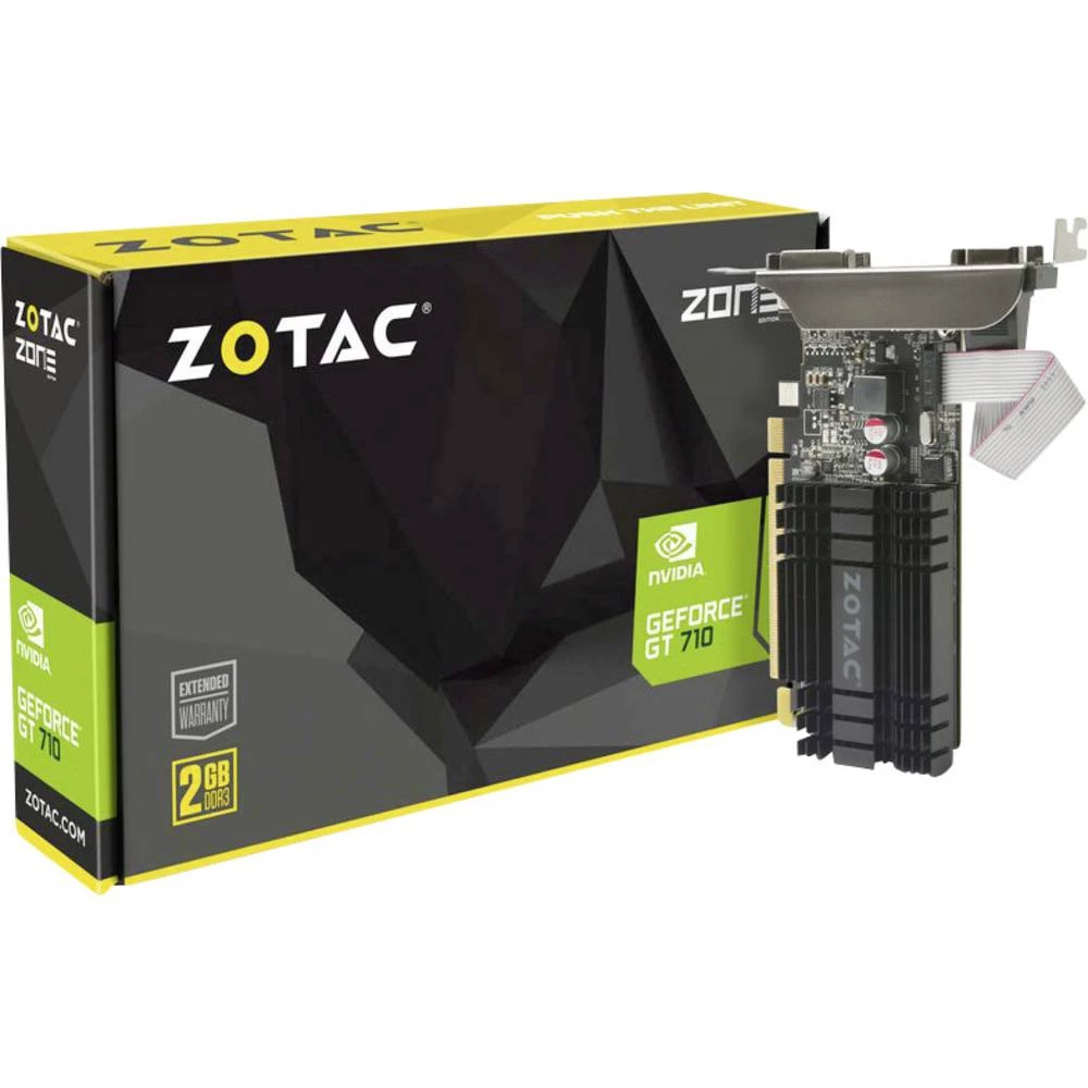 Grafička kartica Zotac Nvidia GeForce GT710 Zone Edition 2 GB DDR3-RAM HDMI&trade;, DVI, VGA slika