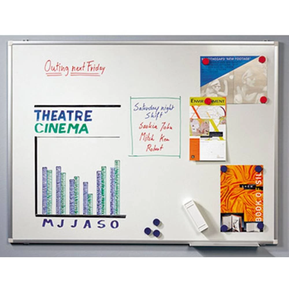 Legamaster Whiteboard PREMIUM PLUS (Š x V) 100 cm x 75 cm Bijela Obloženi emajl Pejsažni format, Uklj. ladica, Uklj. flomaster slika