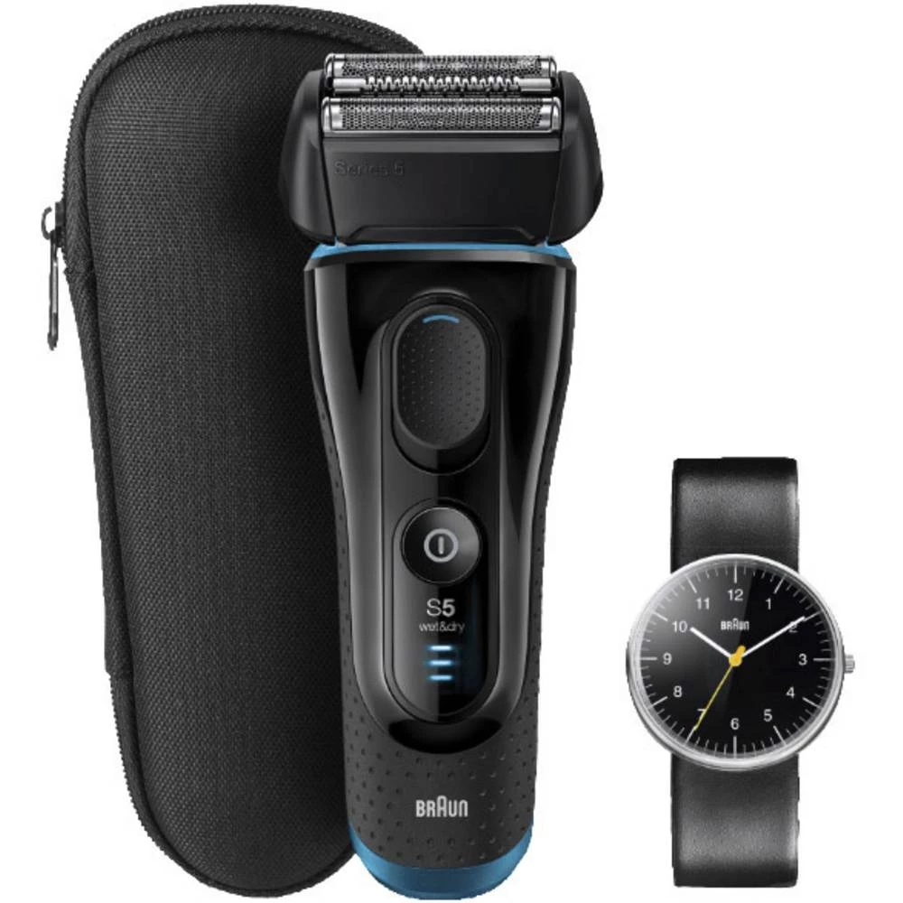 Aparata za brijanje Braun Series 5-5145s inklusive Braun Armbanduhr BN0021 Crna, Plava boja slika