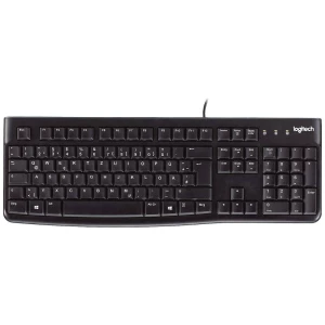 Logitech K120 Keyboard žičani, USB tipkovnica njemačka, qwertz crna zaštita od prskanja slika