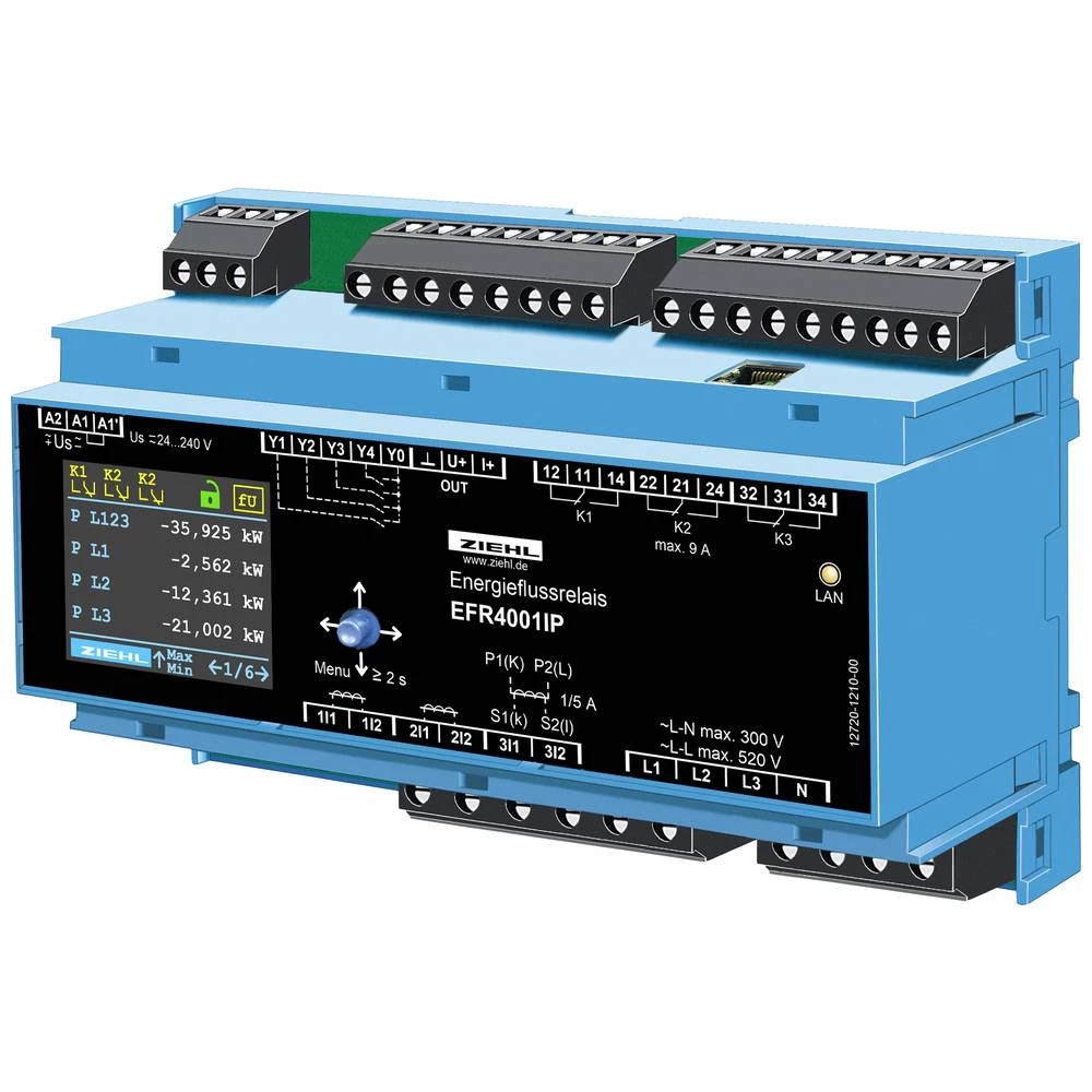 Ziehl EFR4001IP relej za energetski tok Broj relejnih izlaza: 3 slika