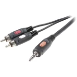 SpeaKa Professional-Činč/JACK audio priključni kabel [2x činč utikač - 1x JACK utikač 3.5 mm] 10 m crn