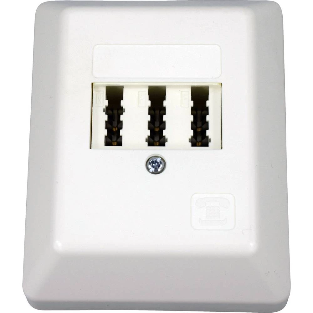 KOMOS 25283F9 telefonska utičnica telefon nadžbukna čista bijela (ral 9010) slika