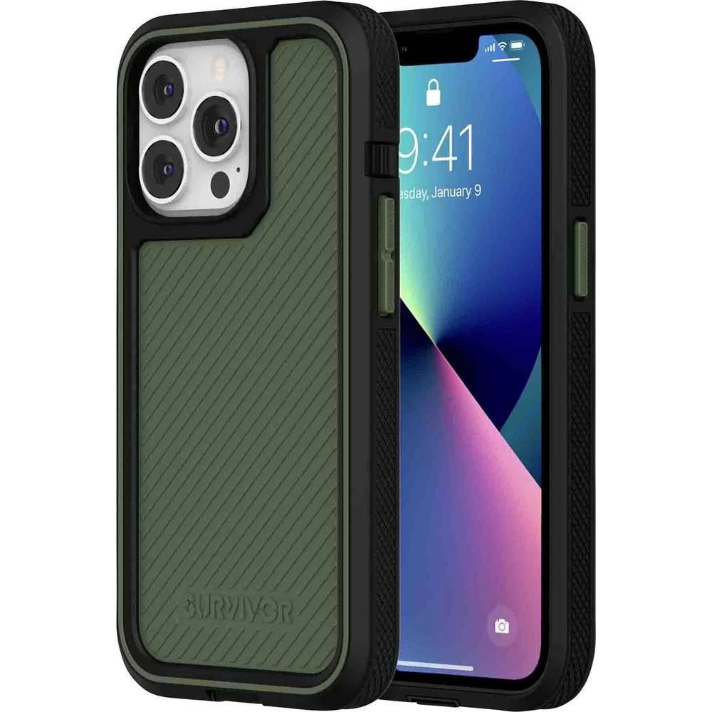 Griffin  Survivor All-Terrain Earth Case  stražnji poklopac za mobilni telefon  Apple  iPhone 13 Pro  papirno zelena, crna slika
