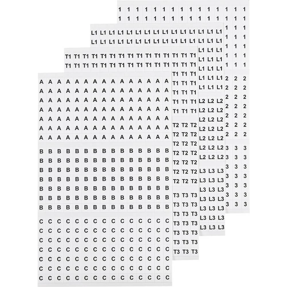 Tiskane ljepljive oznake Natisak 1, 2, 3, A , B , C , T1 - T3 , L3 , L2 , L1 606644 606644 slika
