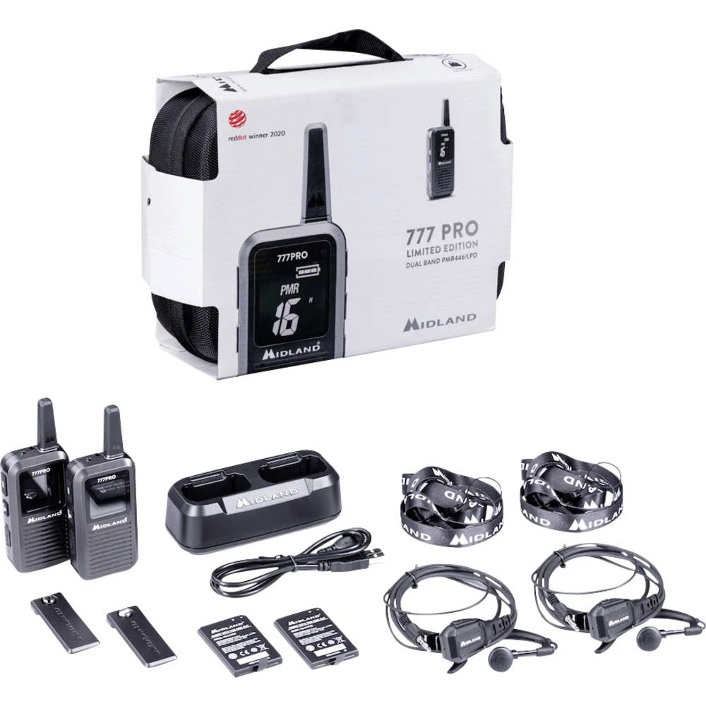 Midland Midland 777 Pro 2er Kofferset, PMR+LPD Doppel-Lader, MA21 Headsets, Tragetasche C1365.01 pmr ručna radio stanica slika