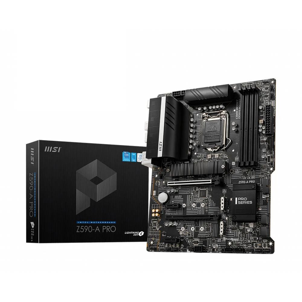MSI Z590-A PRO, Intel, LGA 1200 (Socket H5), Intel® Celeron®, Intel® Core™ i3, Intel® Core™ i5, Intel® Core™ i7, Intel® Core™ i9, Intel® Pentium®, DDR4 -SDRAM, 128 GB, DIMM MSI Z590-A PRO matična p... slika