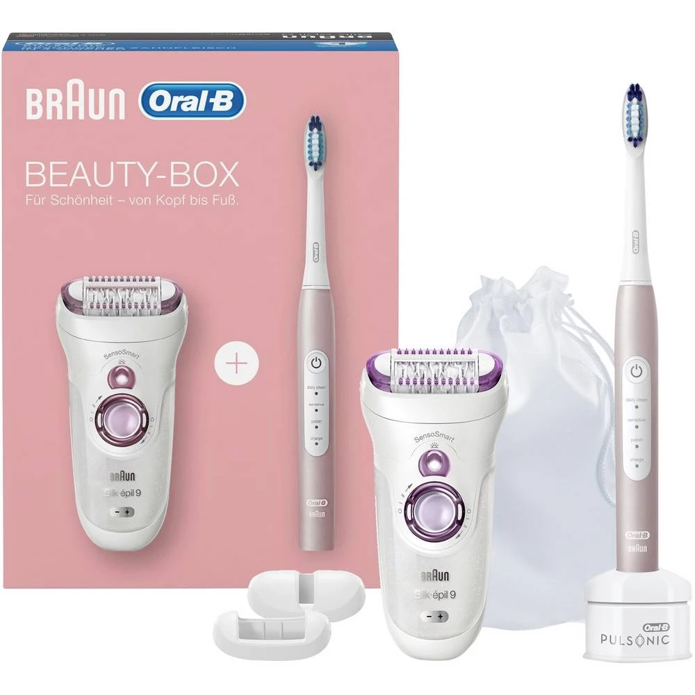 Braun Beauty Box Silk-épil 9 9-700 SensoSmart depilator+ + Oral-B Pulsonic Slim Luxe 4000bijela, ružičasto-zlatna (roség slika