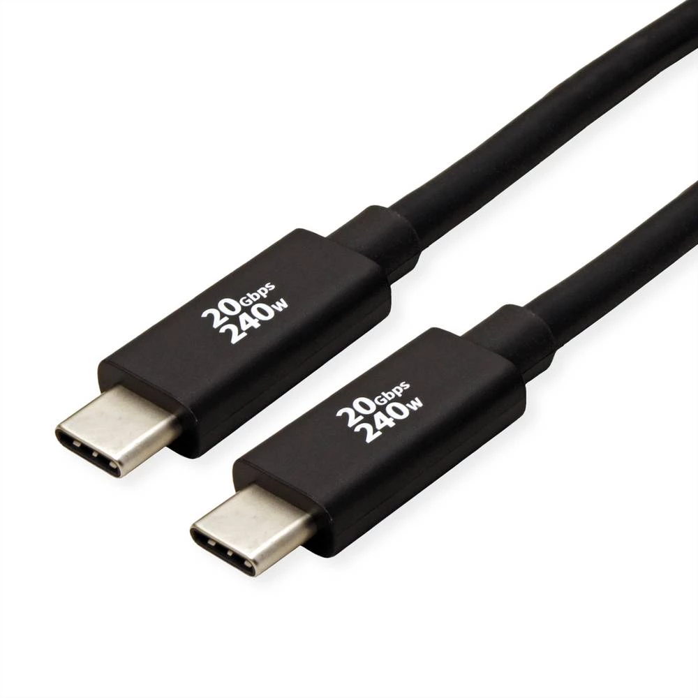 ROLINE USB4 Gen2x2 kabel, C–C, ST/ST, 20Gbit/s, 240W, crni, 2 m Roline USB-C kabel USB 4.0 USB-C® utikač 2.00 m crna 11029086 slika