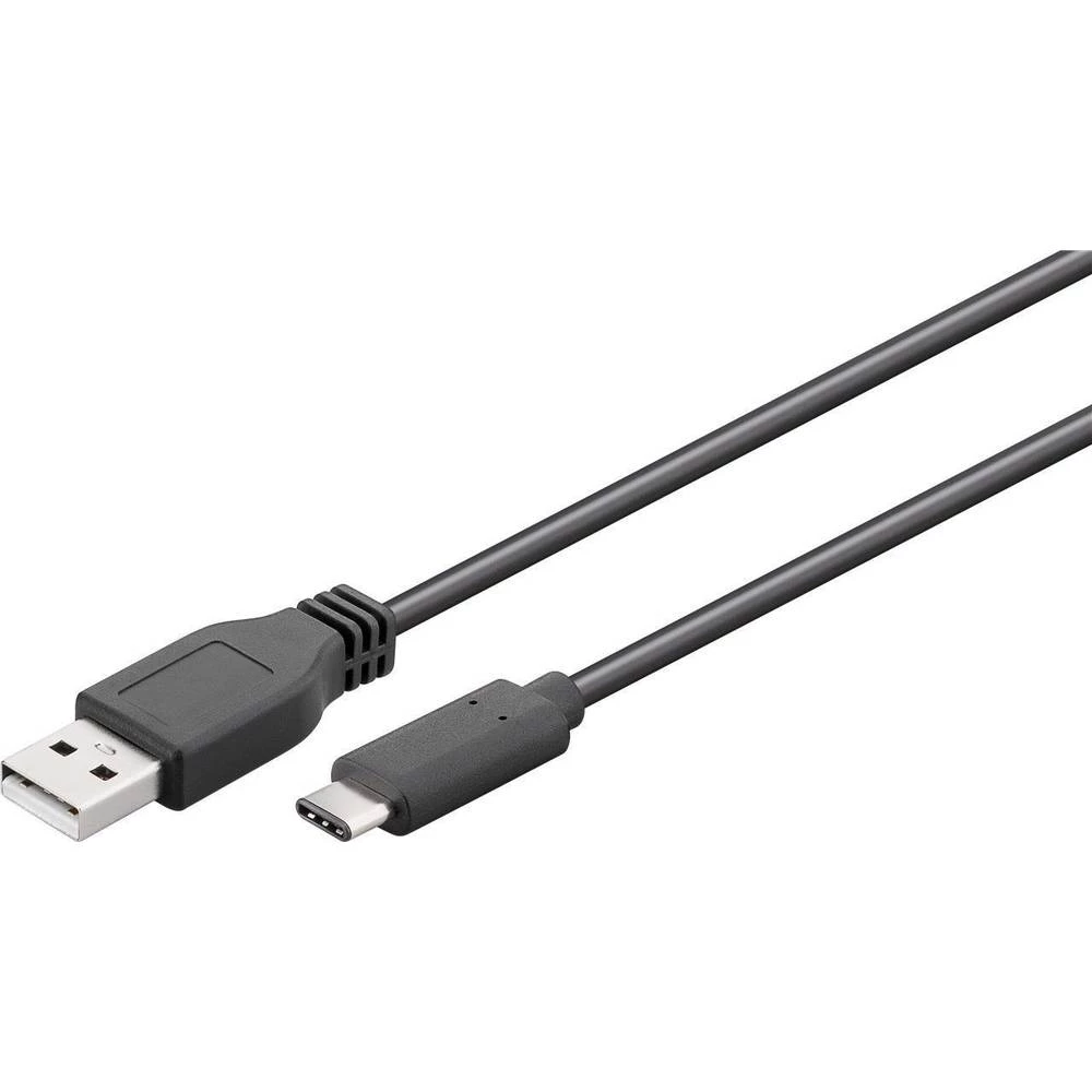 Goobay USB 2.0 Priključni kabel [1x Muški konektor USB-C™ - 1x Muški konektor USB 2.0 tipa A] 0.5 m Crna utikač primjenjiv slika