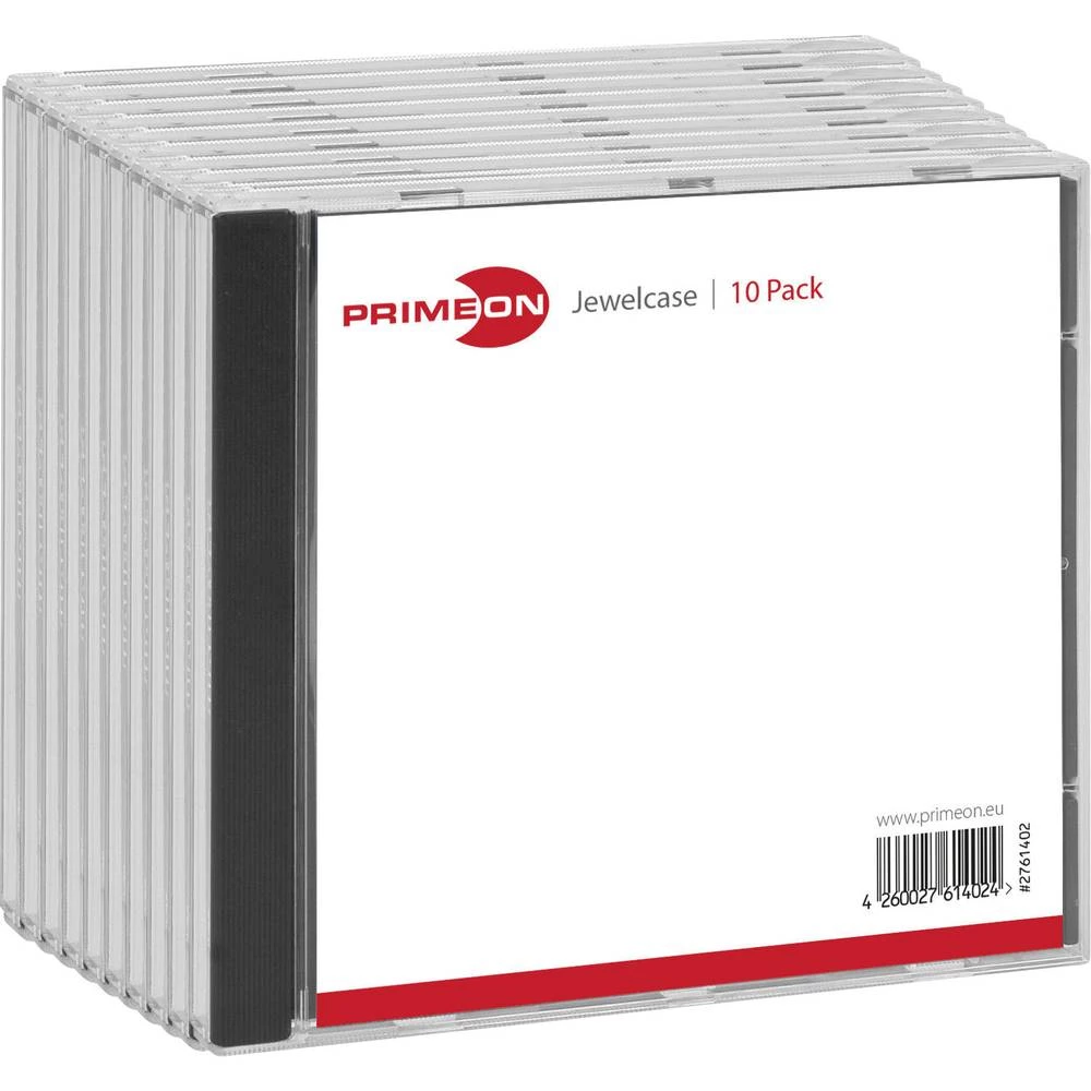 Primeon Kutija za CD 1 CD/DVD/Blu-Ray Plastika Crna, Prozirna 10 ST 2761402 slika