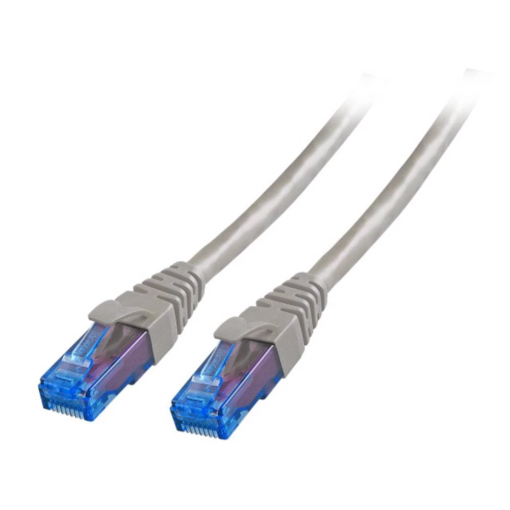 LAN (RJ45) Mreža Priključni kabel CAT 6A U/UTP 1.5 m Siva Vatrostalan, Bez halogena, sa zaštitom za nosić, pozlaćeni kontakti EF slika