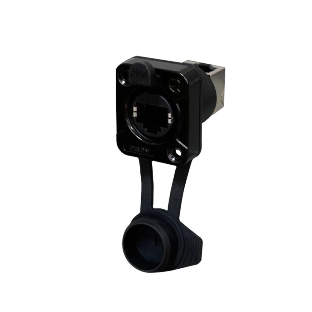 Rean AV RJ45 prolaz, 90° GORE, IP65 hermetički zatvoren, BULK RRE8F-Z-011-0 ženski, ugradbeni crna 100 St. slika