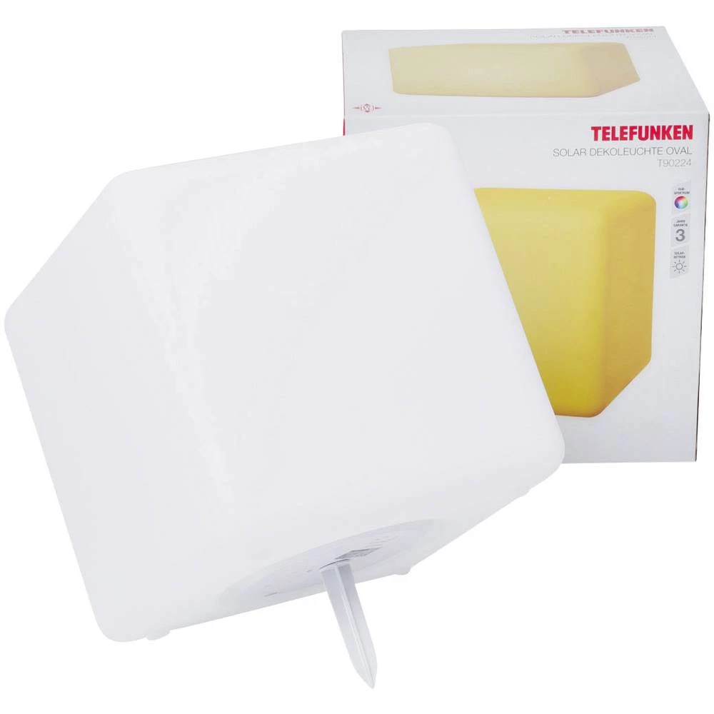 Telefunken Solar svjetlo za vrt Cube T90224 Kocka LED 9.6 W RGBAW Bijela slika