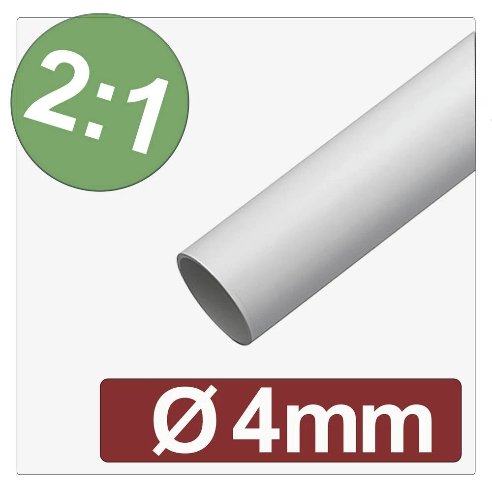 Quadrios 25CA584 skupljajuća cijev bez ljepila bijela 4 mm 2 mm Stopa skupljanja:2:1 Roba na metre slika