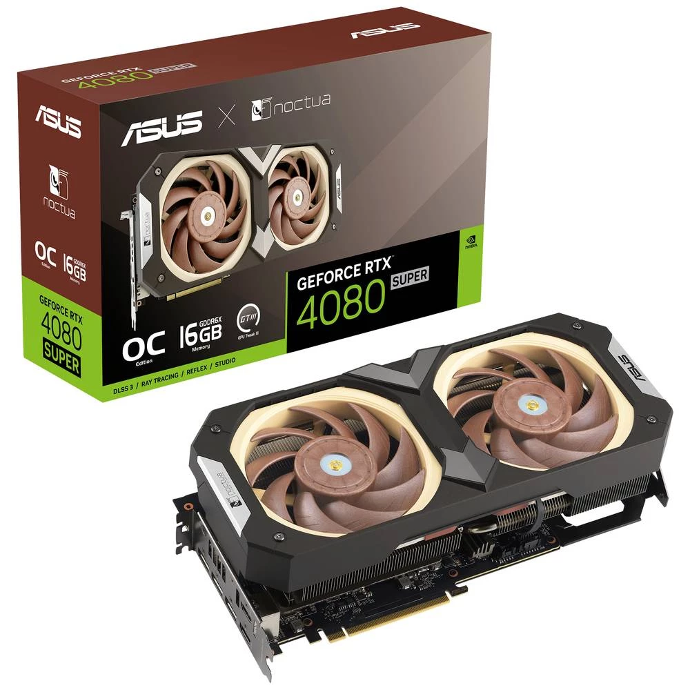 Asus grafička kartica Nvidia GeForce RTX 4080 Super Noctua OC 16 GB GDDR6X-RAM PCIe x16 HDMI™, DisplayPort NVIDIA G-Sy slika
