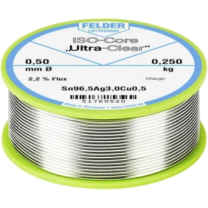 Felder Löttechnik ISO-Core "Ultra Clear" SAC305 Lemna žica Svitak Sn96.5Ag3Cu0.5 0.250 kg 0.50 mm slika
