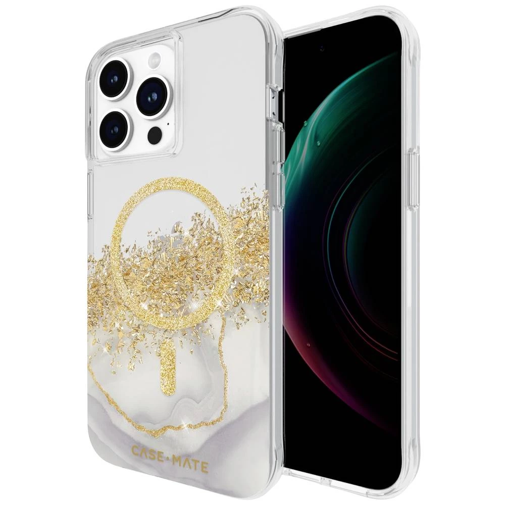 CASEMATE Karat Marble MagSafe stražnji poklopac za mobilni telefon Apple iPhone 15 Pro Max prozirna, zlatna, svjetlucavi efekt slika