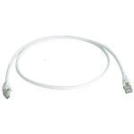 LAN (RJ45) Mreža Priključni kabel CAT 6A S/FTP 7.5 m Bijela Vatrostalan, sa zaštitom za nosić, Dvostruko zaštićen, dvostruko zaš