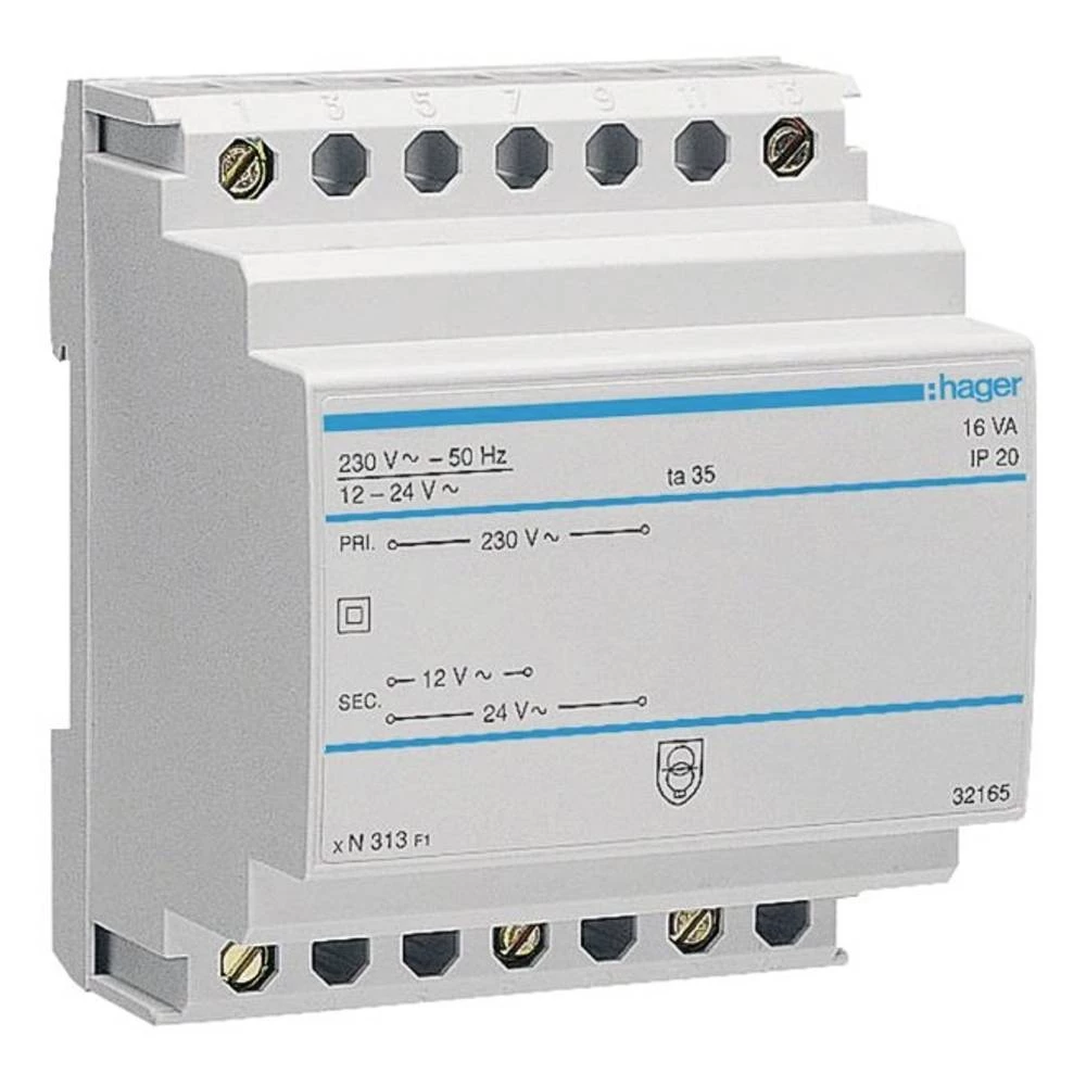 Hager ST313 sigurnosni transformator 12 V, 24 V 1.33 A slika