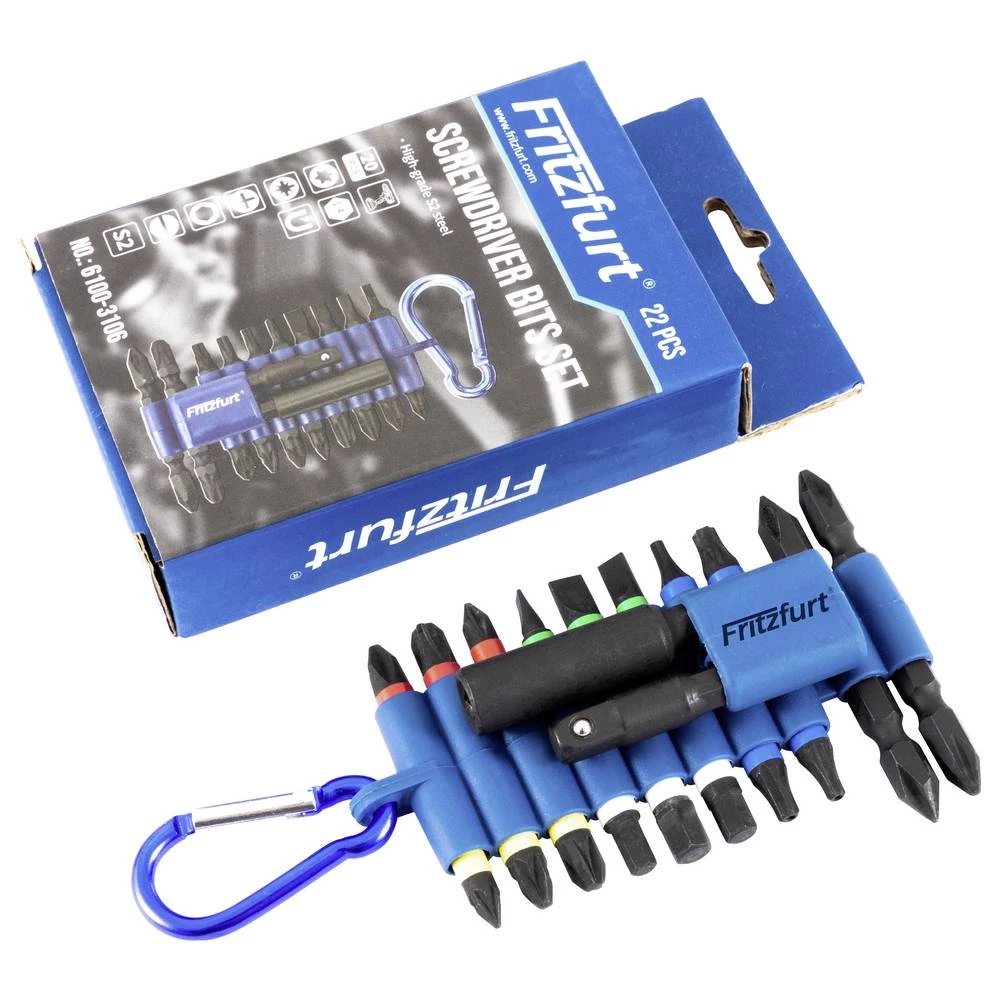 FRITZFURT 6100-3106 bit komplet 20-dijelni ravni prorez, križni phillips, križni pozidriv, T-profil, unutarnji šesteroku slika