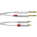 Audio Adapter cable [2x 6,3 mm banana utikač - 2x Muški cinch konektor] 3 m Bijela Cordial slika