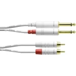 Audio Adapter cable [2x 6,3 mm banana utikač - 2x Muški cinch konektor] 3 m Bijela Cordial