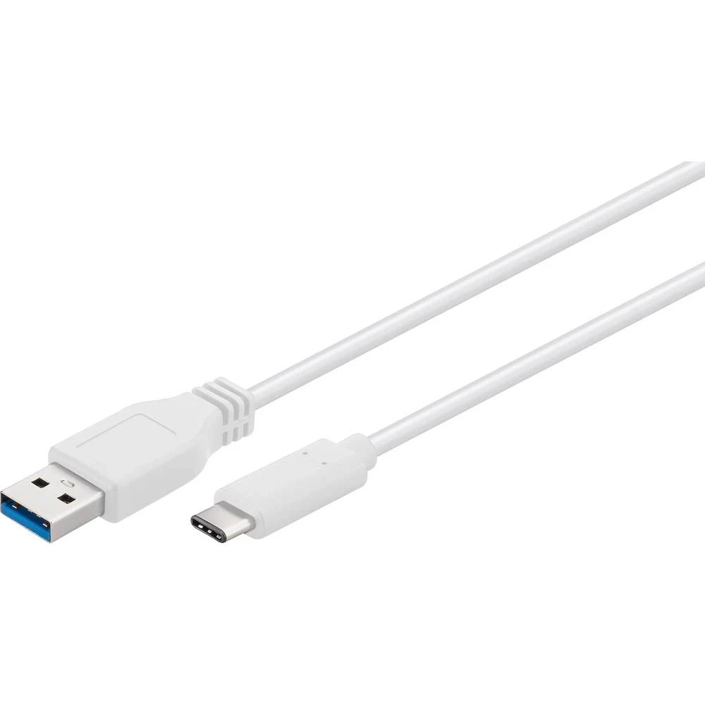Goobay USB 3.0 Priključni kabel [1x Muški konektor USB 3.0 tipa A - 1x Muški konektor USB-C&trade;] 0.5 m Bijela pozlaćeni konta slika