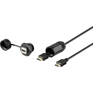 HDMI Adapter [1x Muški konektor HDMI - 1x Ženski konektor HDMI] Crna Vodootporan Renkforce slika