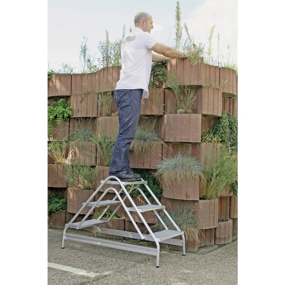 MUNK Günzburger Steigtechnik 50059 aluminij stepenice mobilna Radna visina (maks.): 2.5 m srebrna 6.9 kg